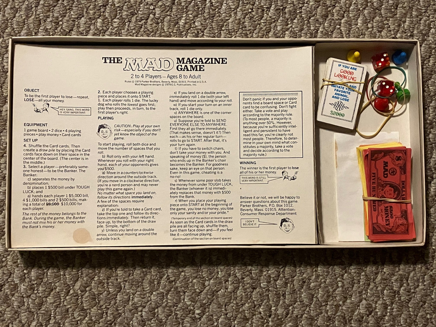 The Mad Magazine Game Vintage 1979 Board Game