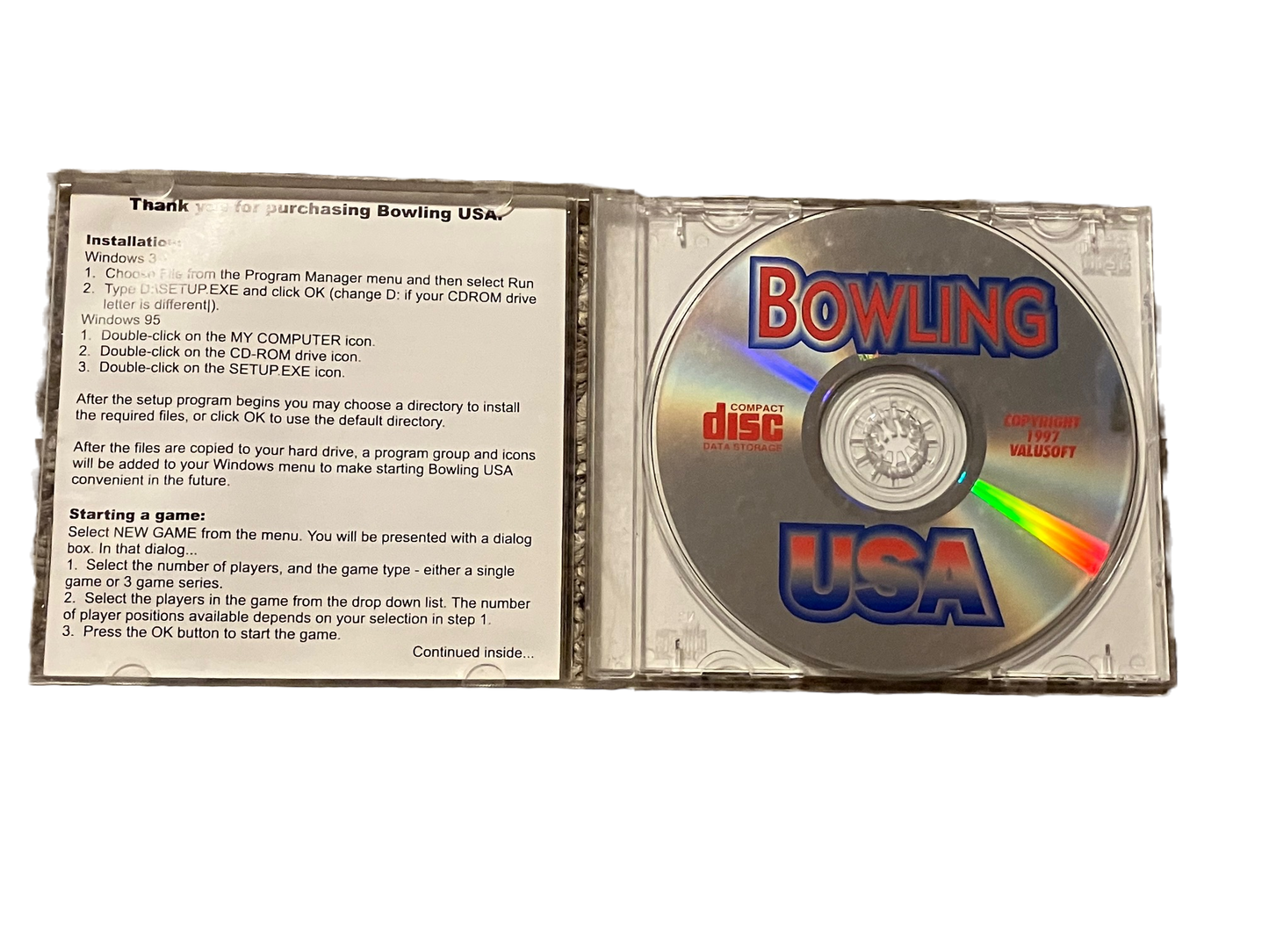 Bowling USA Vintage PC Game (1997)