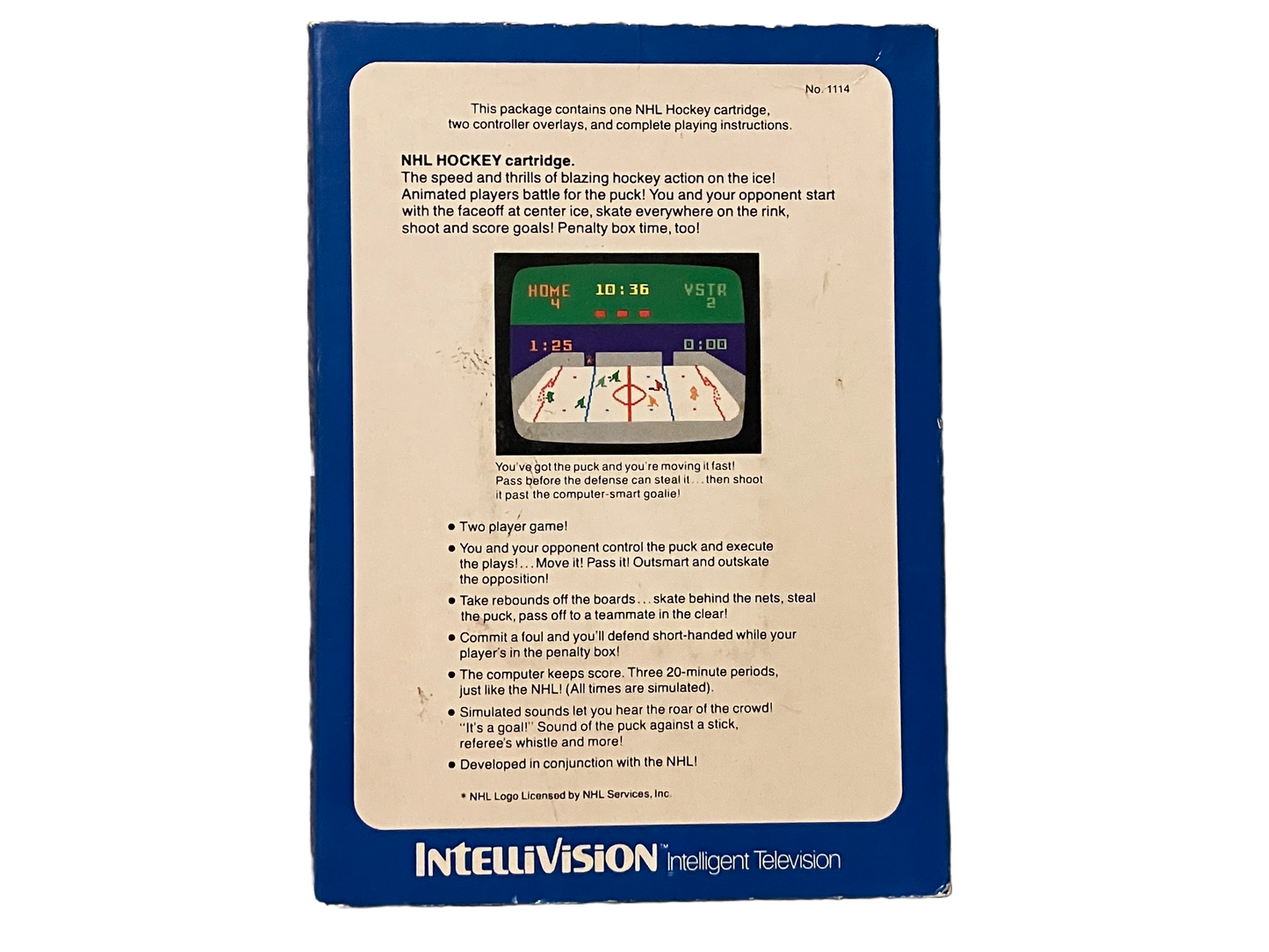 NHL Hockey Intellivision Video Game Complete