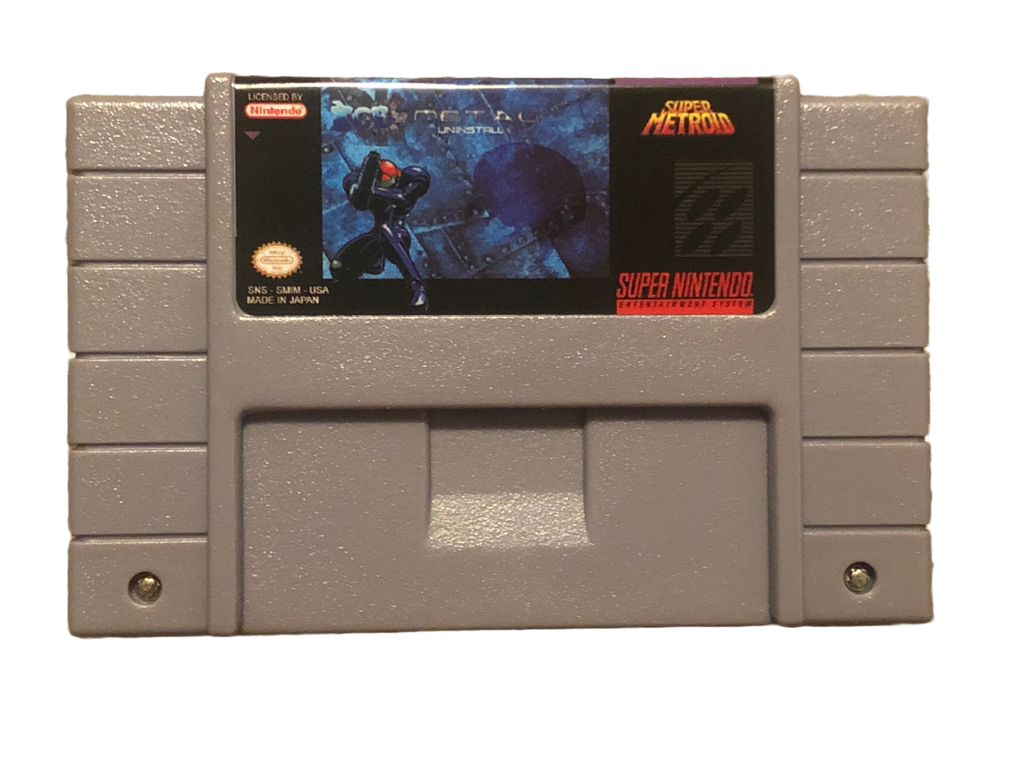 Super Metroid Ice Metal Uninstall Super Nintendo SNES Video Game