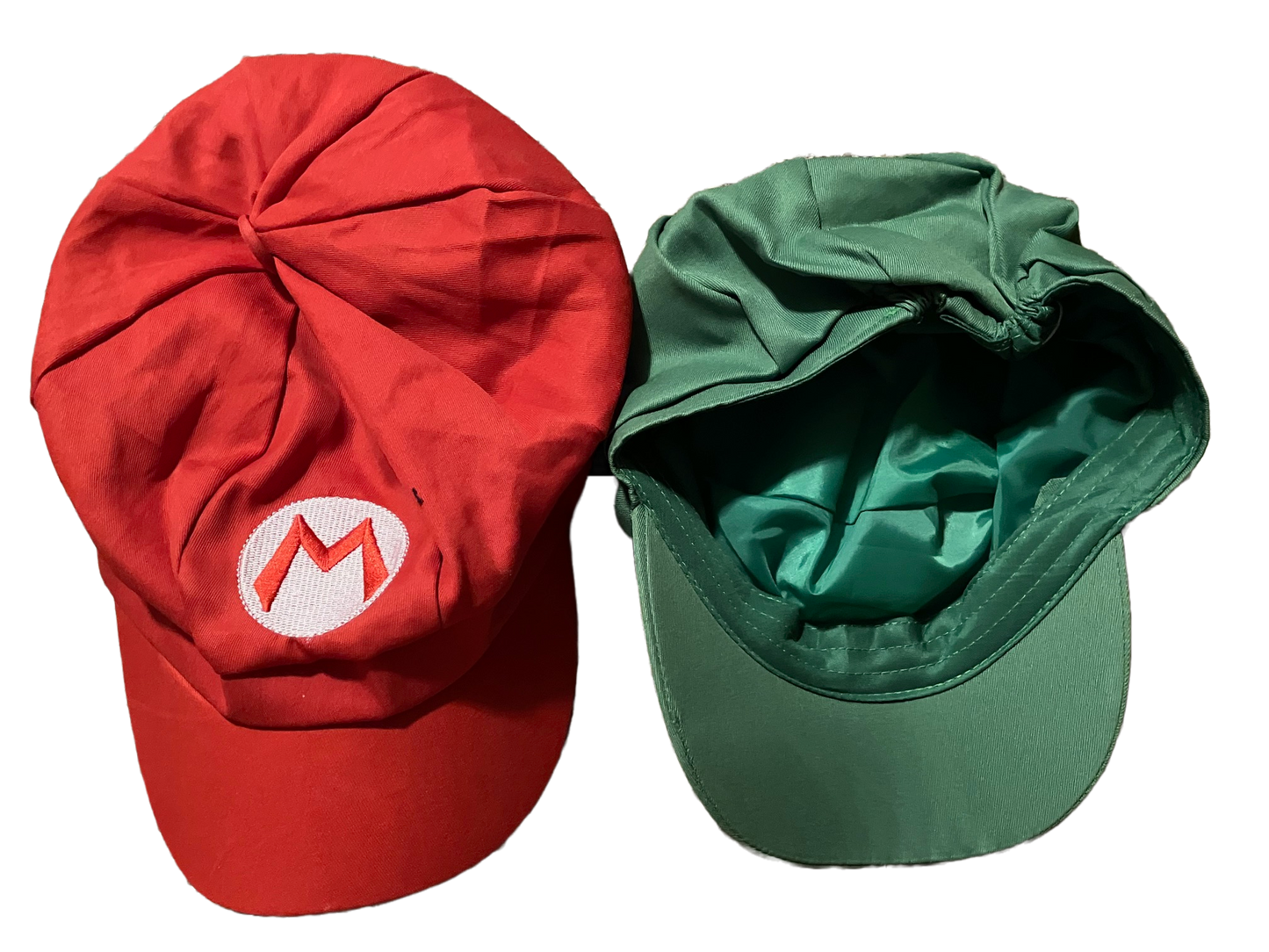 Mario & Luigi Halloween Costume Kids Hats. Set of 2.