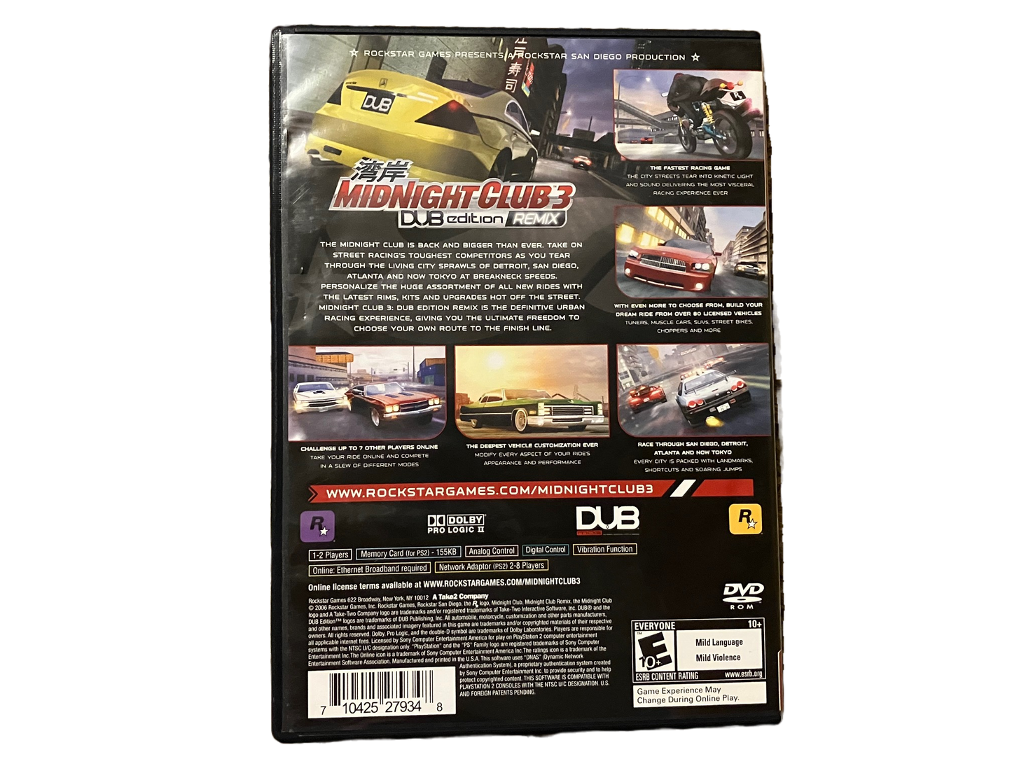 Midnight Club 3 Dub Edition Sony PlayStation 2 PS2 Complete