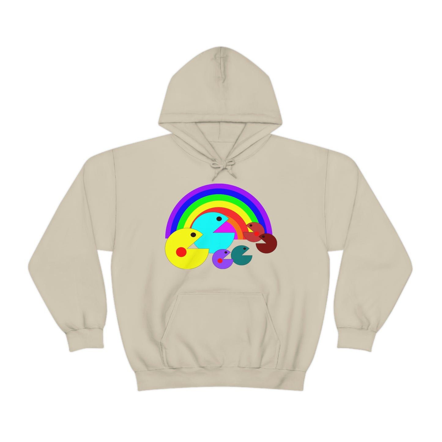 Pac Man Style Ranbow Unisex Hooded Sweatshirt