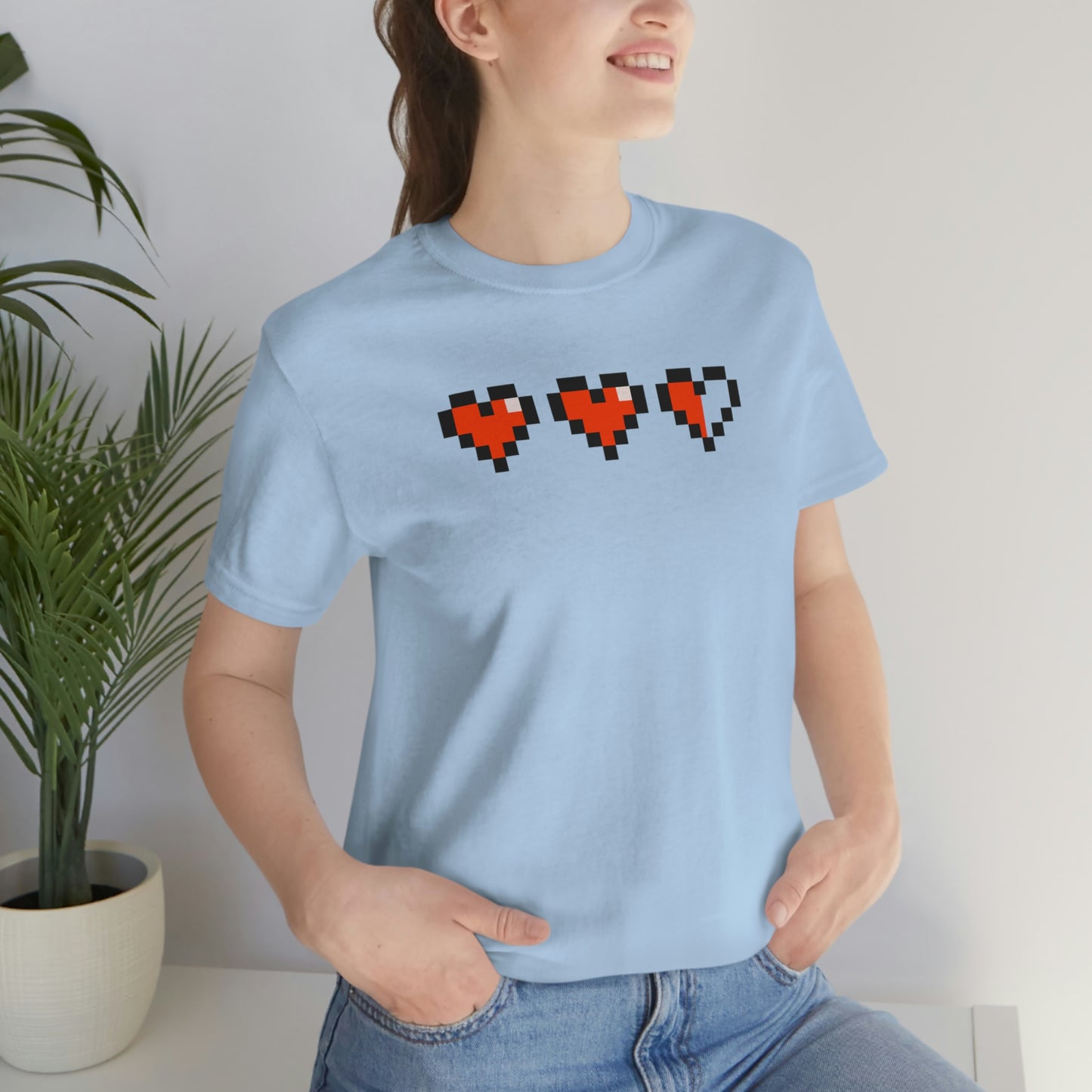 Hearts 2 1/2 8 Bit Style Unisex Jersey Short Sleeve Tee