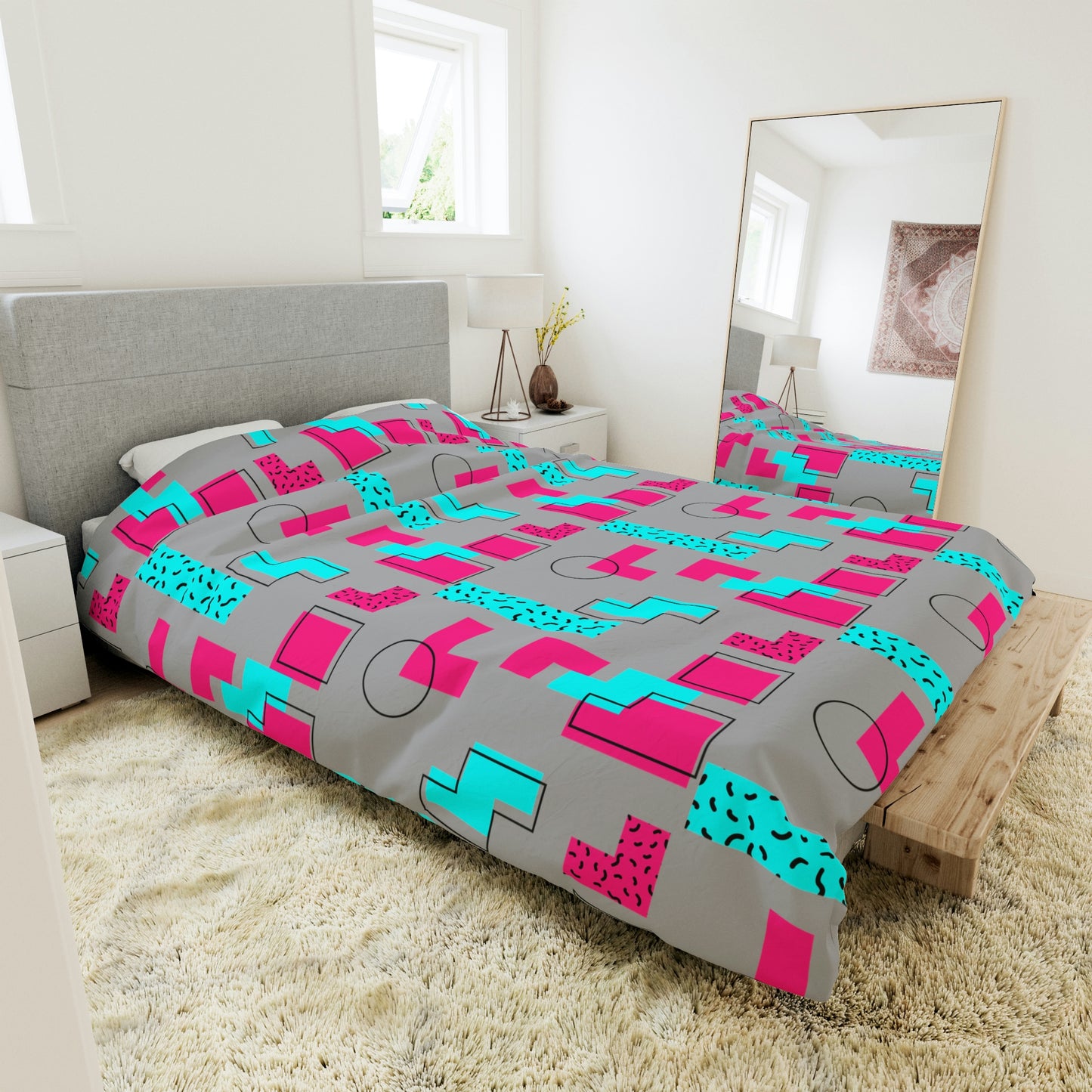 Tetris Style Pattern Duvet Cover