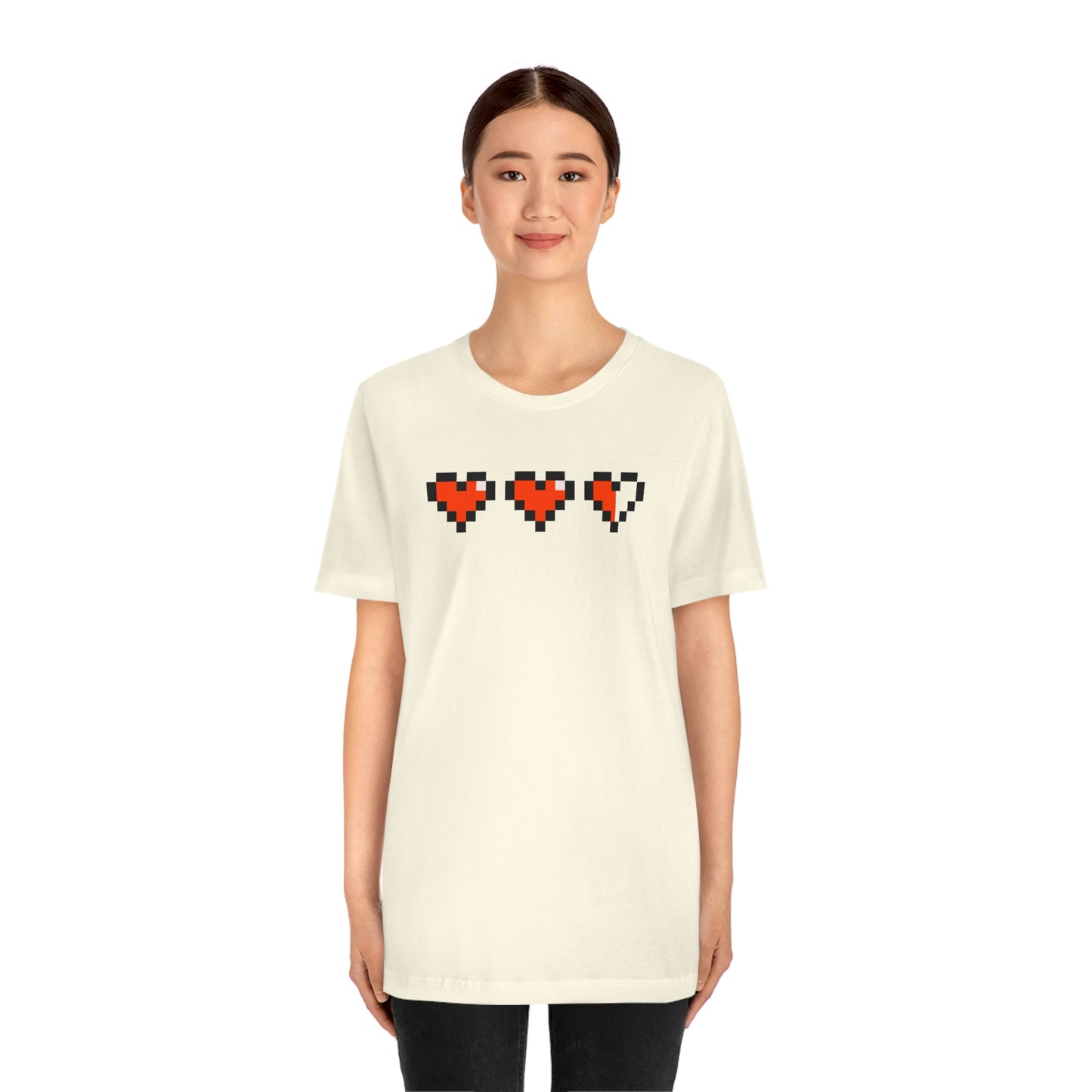 Hearts 2 1/2 8 Bit Style Unisex Jersey Short Sleeve Tee