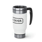 Game Over 8 Bit Travel Mug with Handle, 14oz