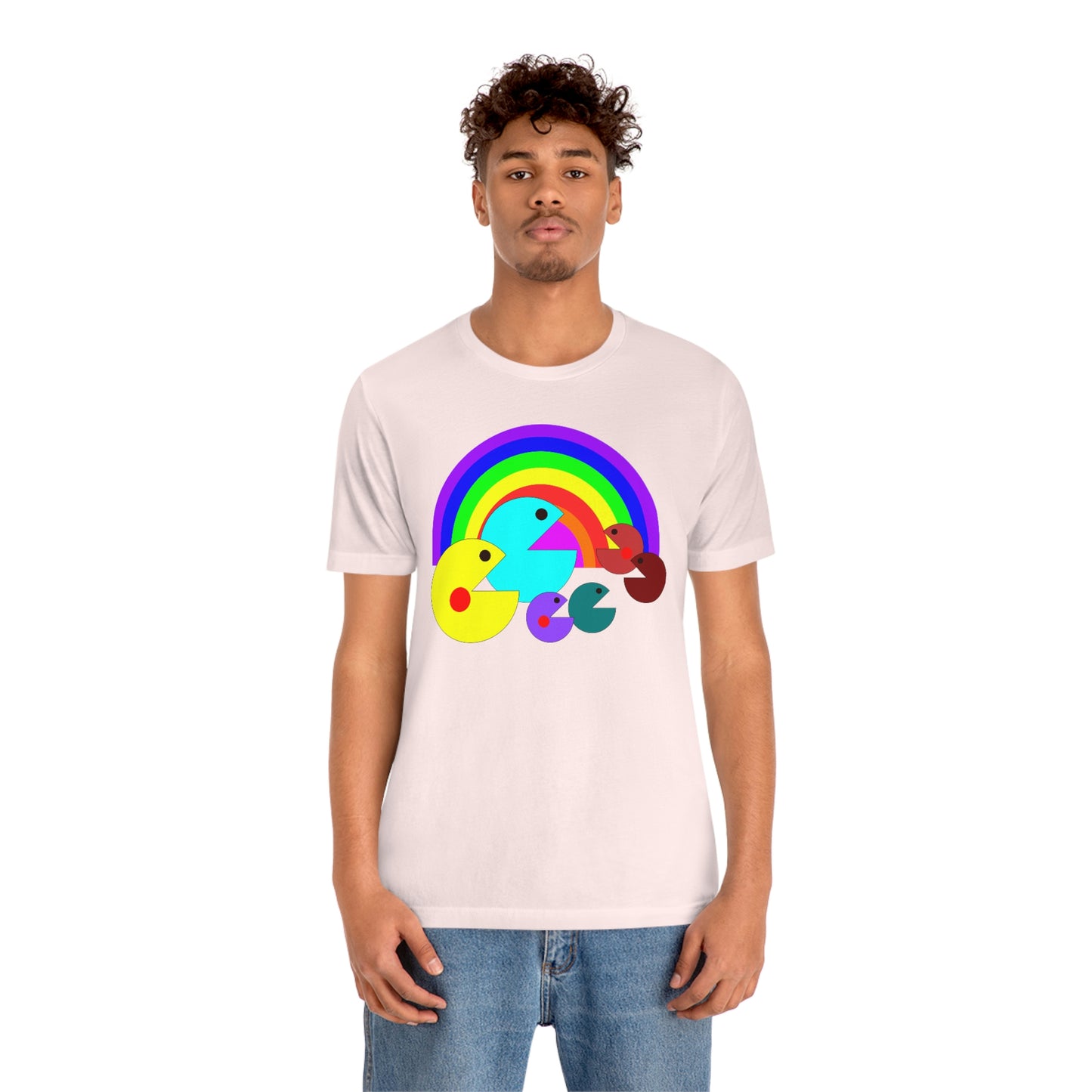 Pac Man Style Rainbow Unisex Jersey Short Sleeve Tee