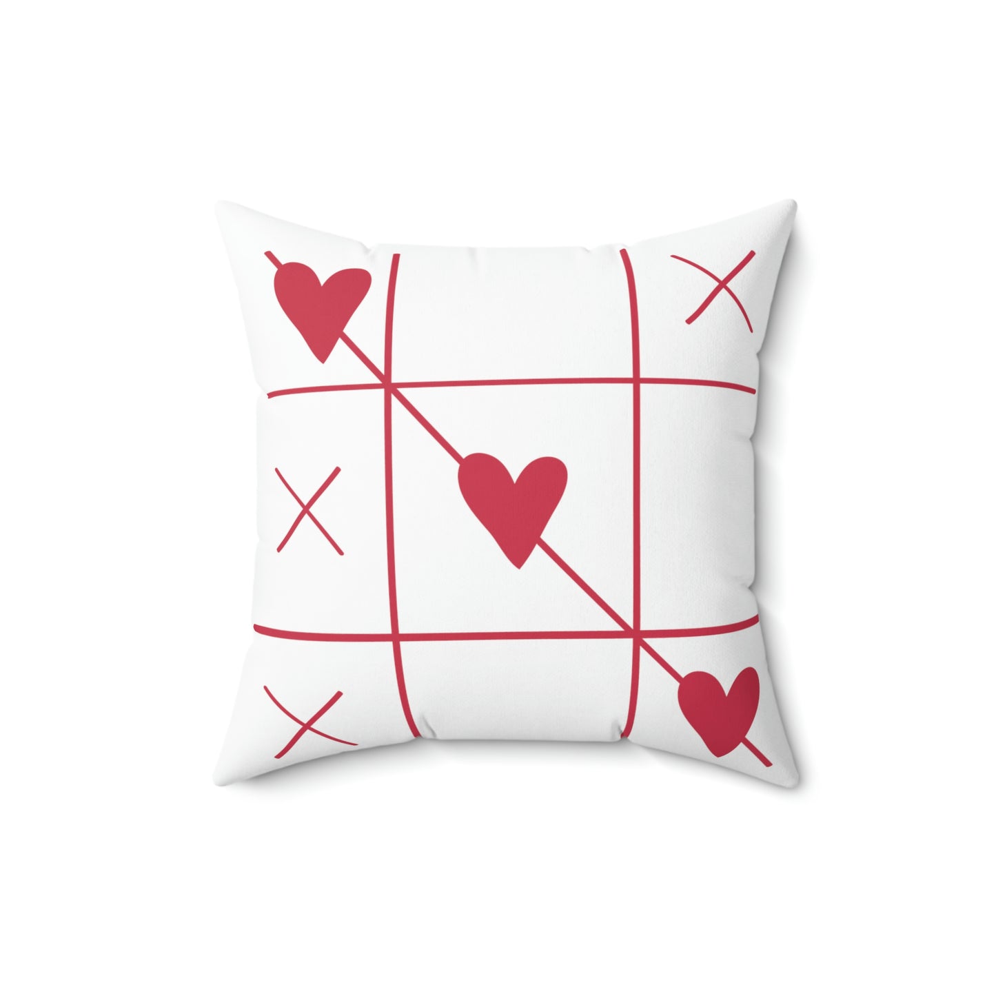 Valentine’s Day Tic Tac Toe Spun Polyester Square Pillow