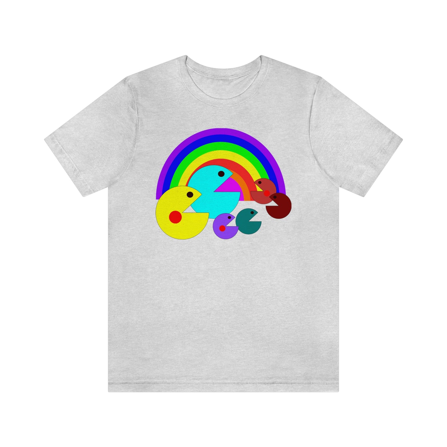 Pac Man Style Rainbow Unisex Jersey Short Sleeve Tee