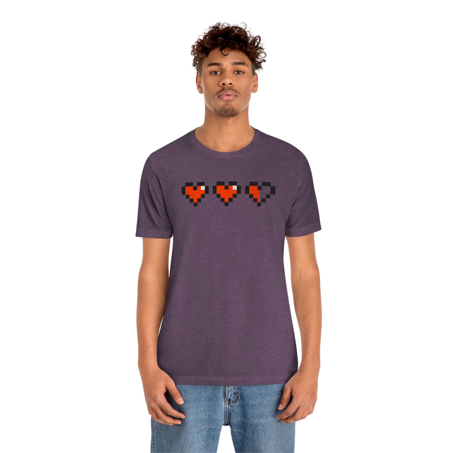 Hearts 2 1/2 8 Bit Style Unisex Jersey Short Sleeve Tee