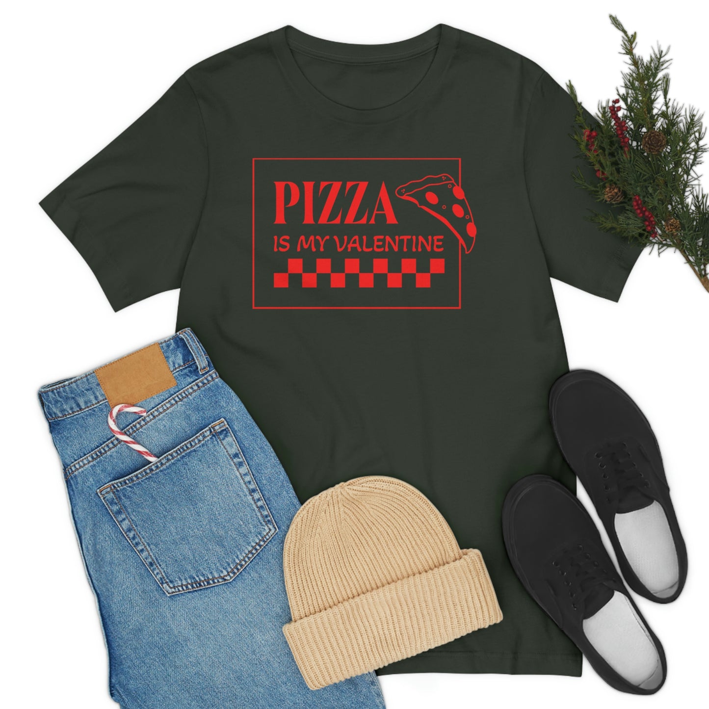 Pizza Is My Valentine Unisex Jersey Short Sleeve Tee