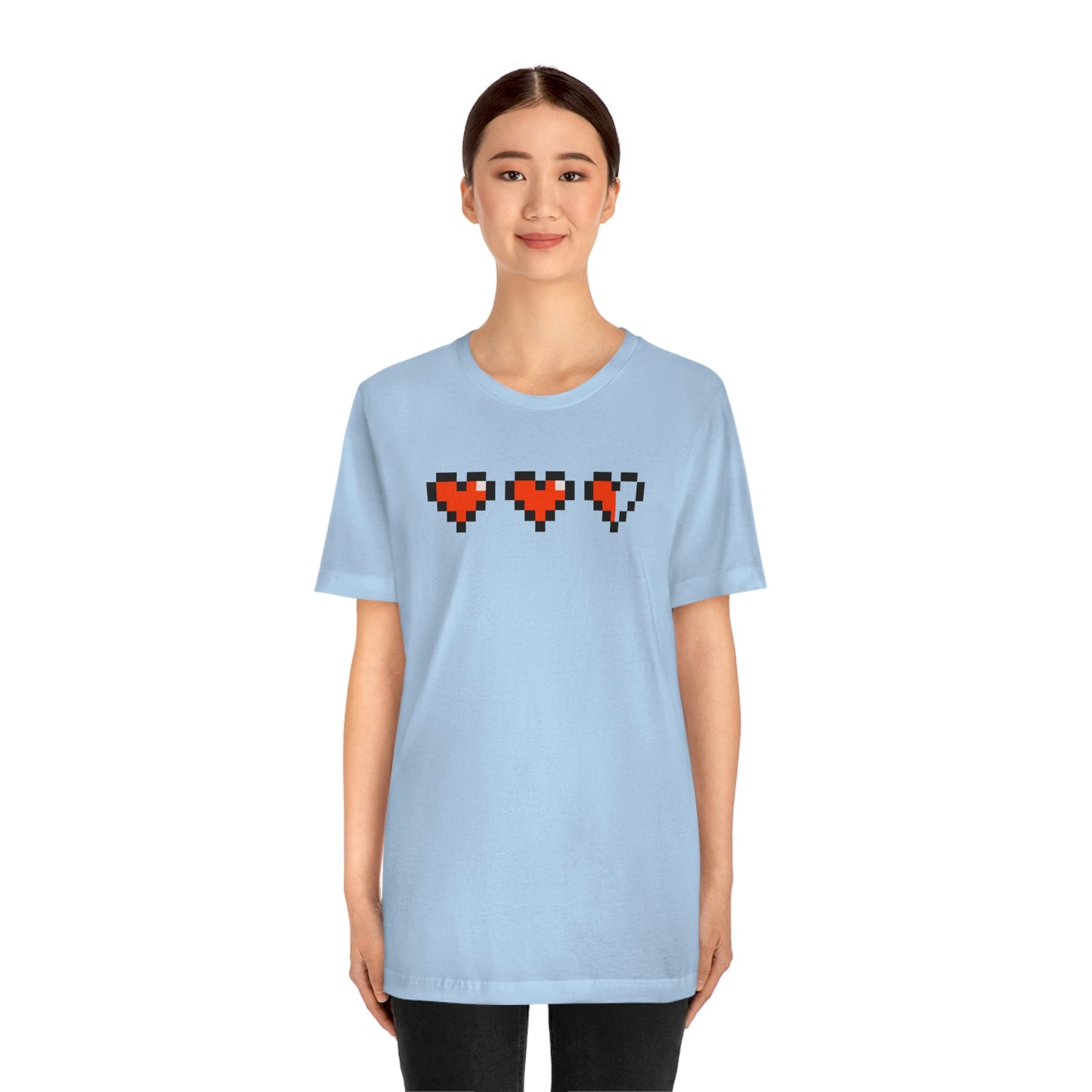 Hearts 2 1/2 8 Bit Style Unisex Jersey Short Sleeve Tee