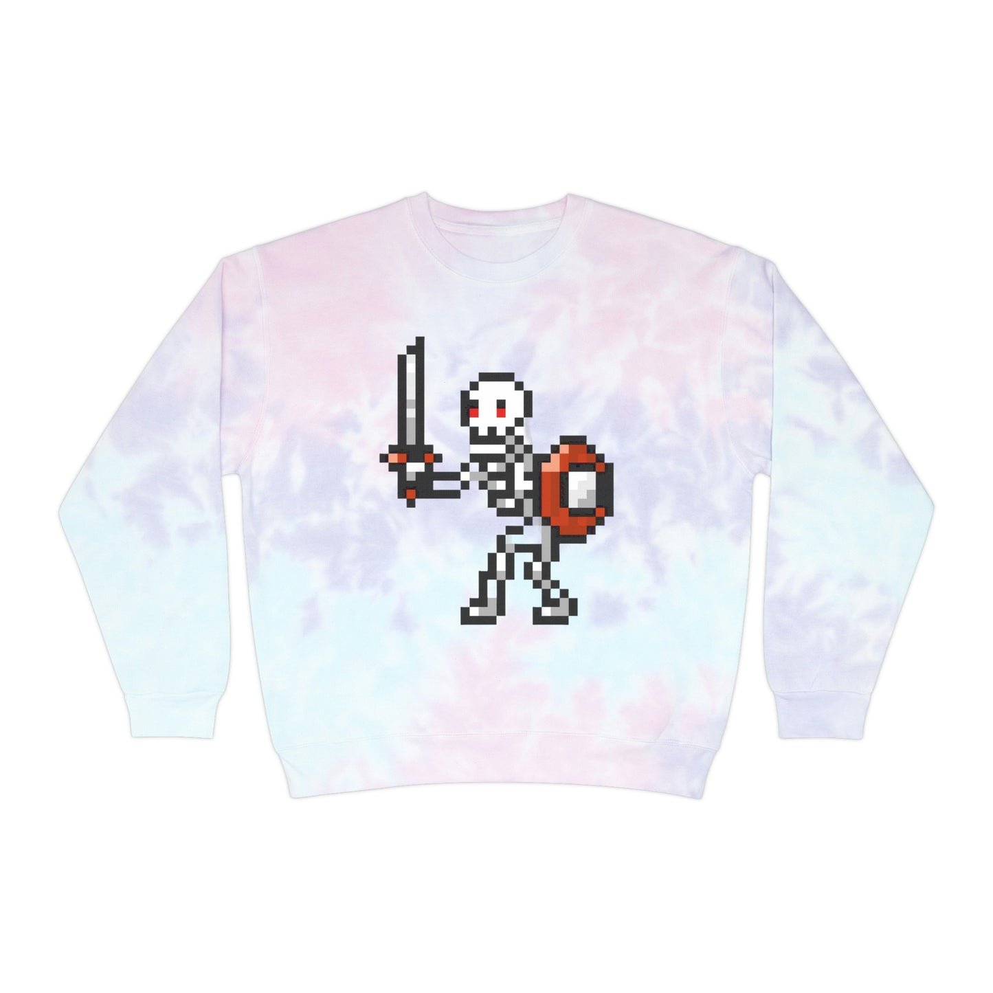 Skeleton 8 Bit Retro Style Unisex Tie-Dye Sweatshirt