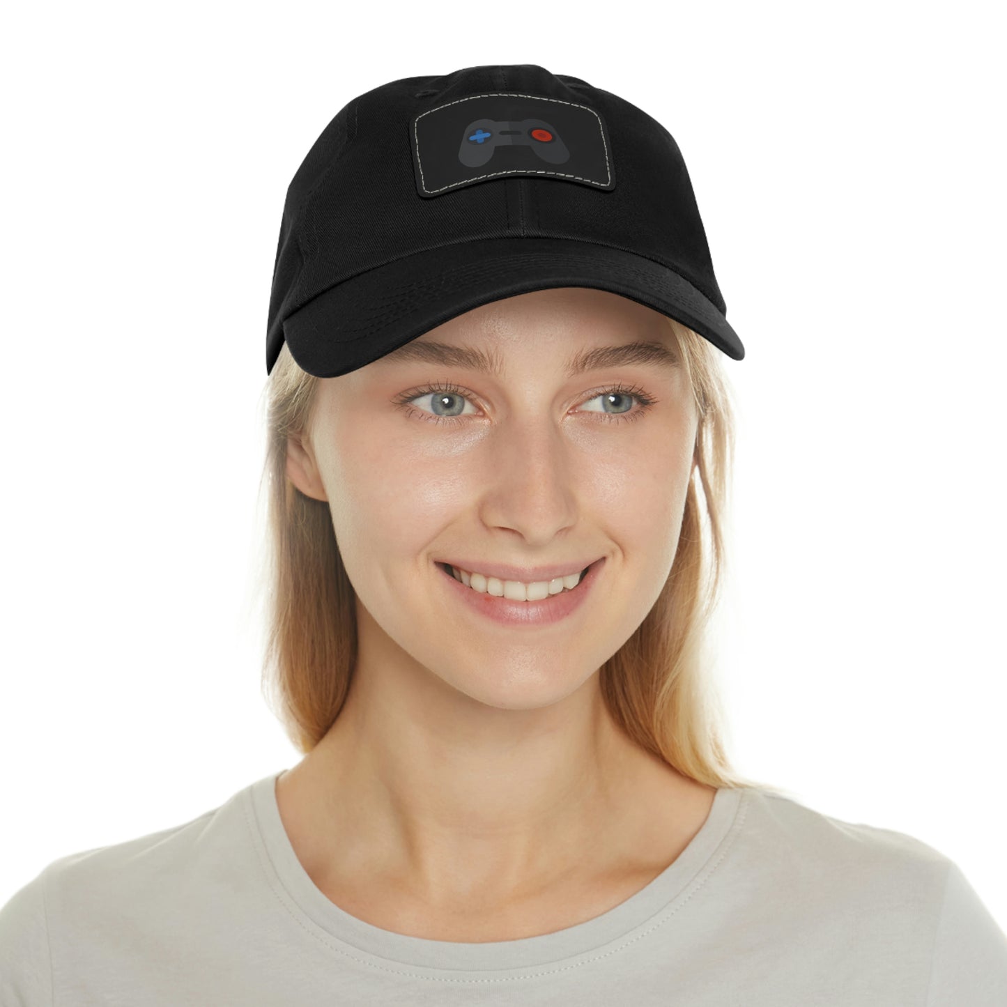 Retro Game Controller Dad Hat with Leather Patch