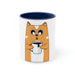 Cat With Coffee Accent Coffee Mug, 11oz