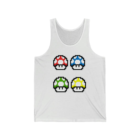 Mushroom Set 8 Bit Style Unisex Tank Top