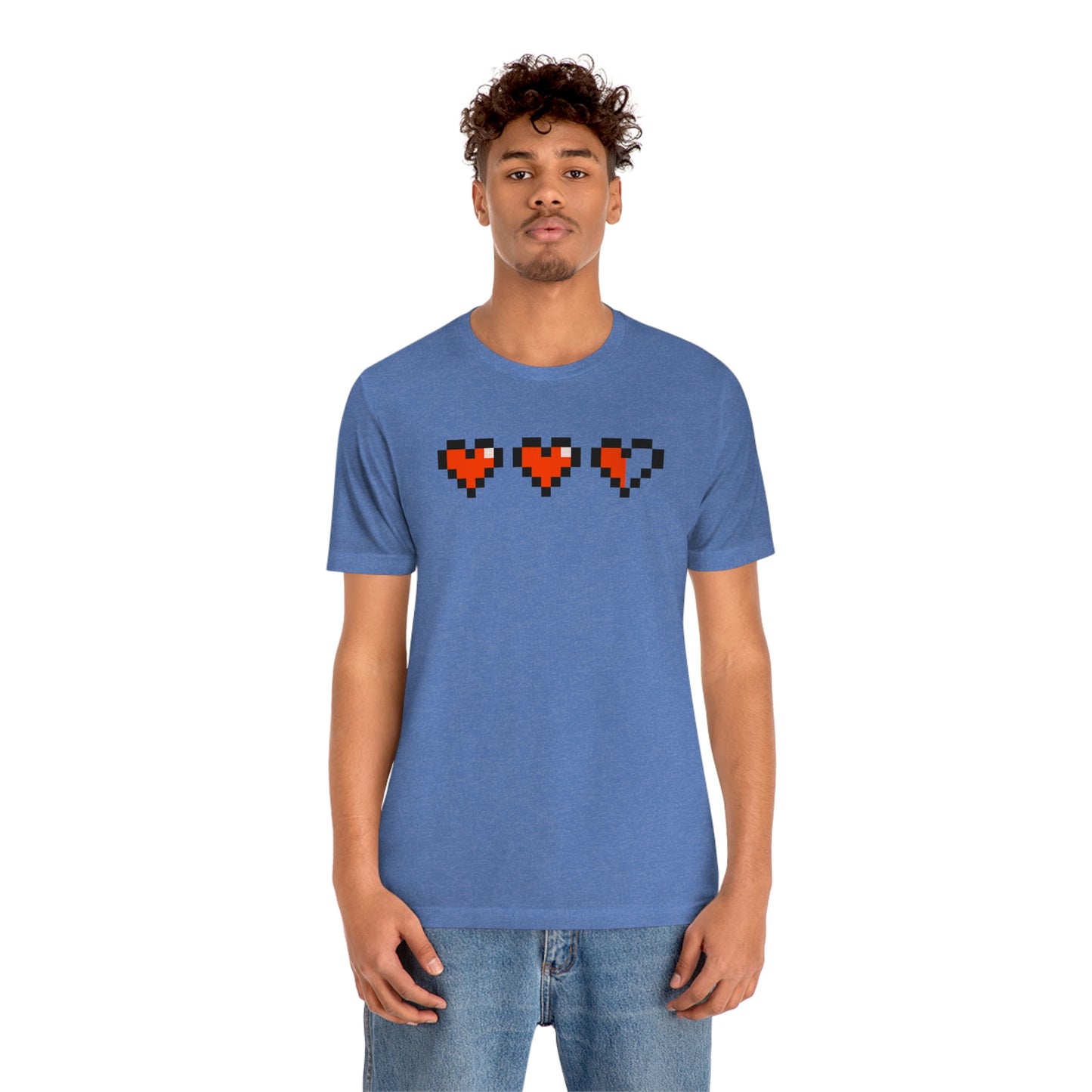 Hearts 2 1/2 8 Bit Style Unisex Jersey Short Sleeve Tee