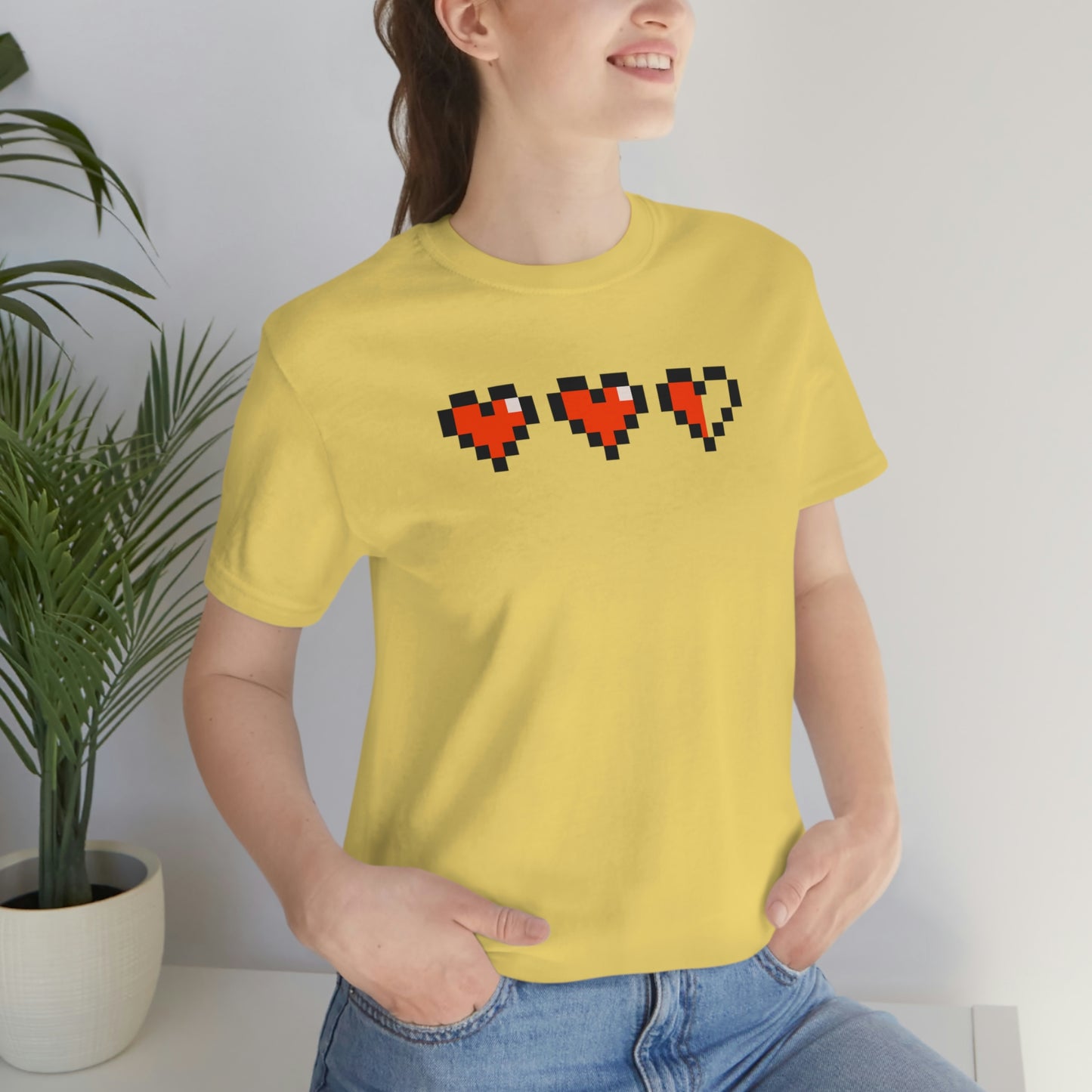 Hearts 2 1/2 8 Bit Style Unisex Jersey Short Sleeve Tee