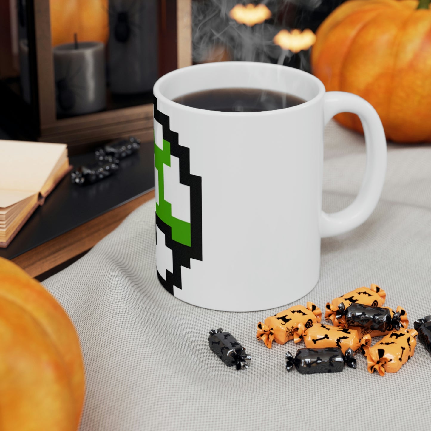 Mushroom 1UP 8 Bit Retro Ceramic Mug 11oz