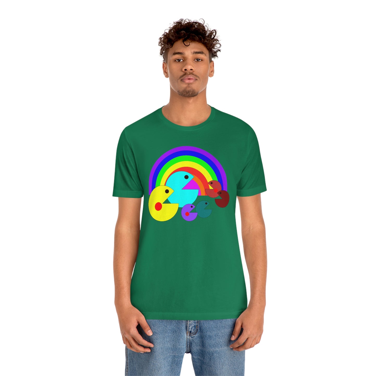 Pac Man Style Rainbow Unisex Jersey Short Sleeve Tee