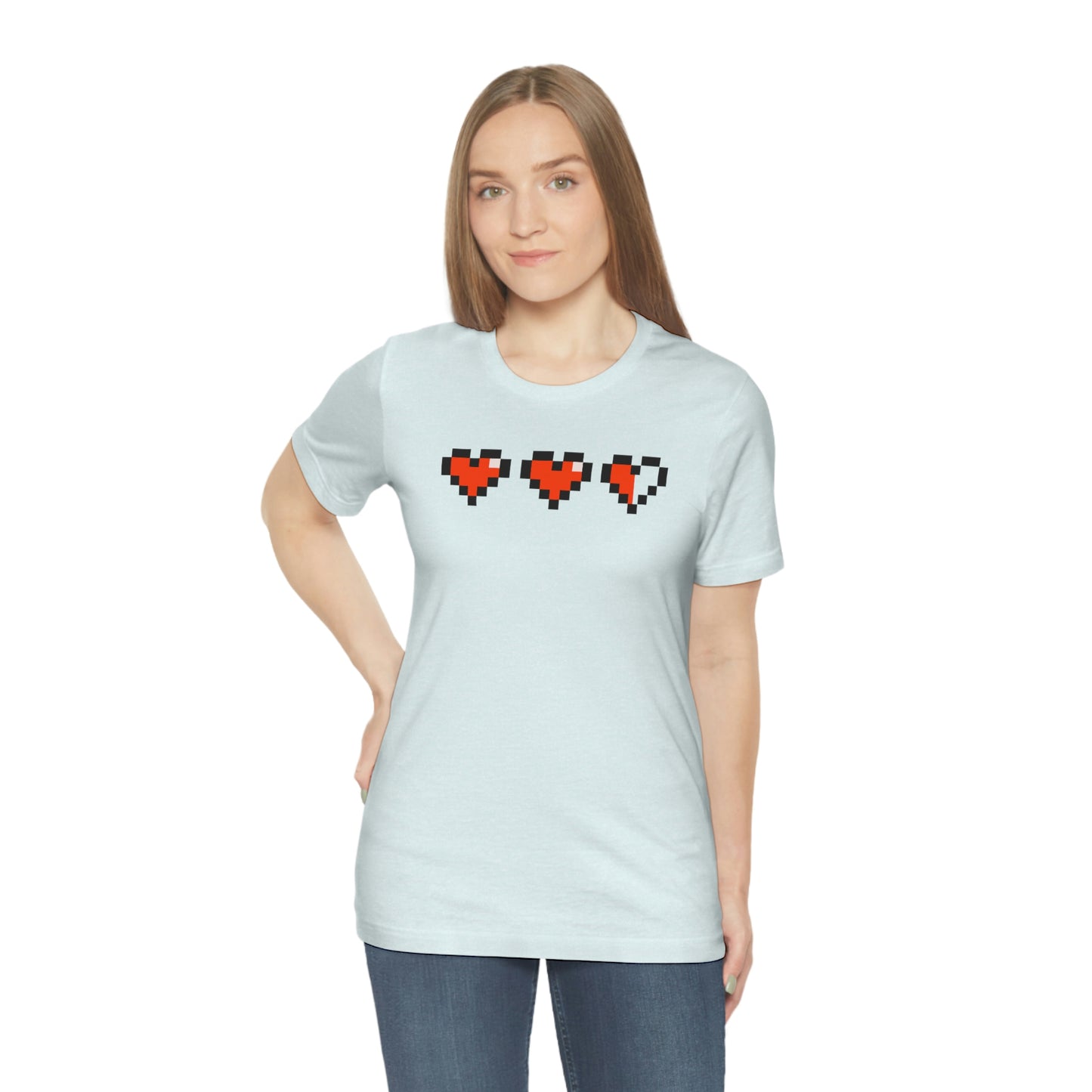 Hearts 2 1/2 8 Bit Style Unisex Jersey Short Sleeve Tee