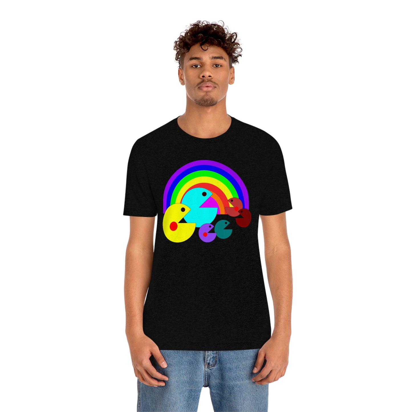 Pac Man Style Rainbow Unisex Jersey Short Sleeve Tee