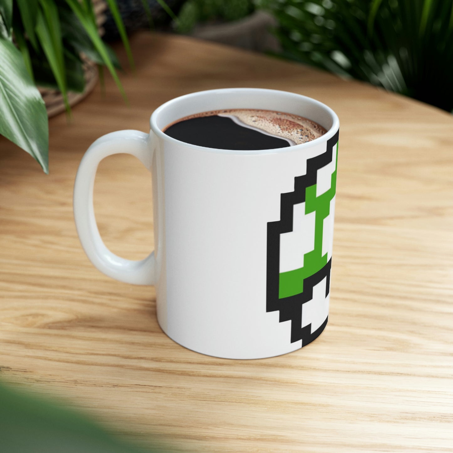 Mushroom 1UP 8 Bit Retro Ceramic Mug 11oz