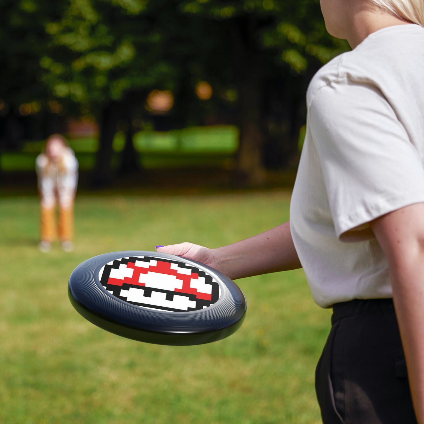 Red 8 Bit Style Mushroom Wham-O Frisbee