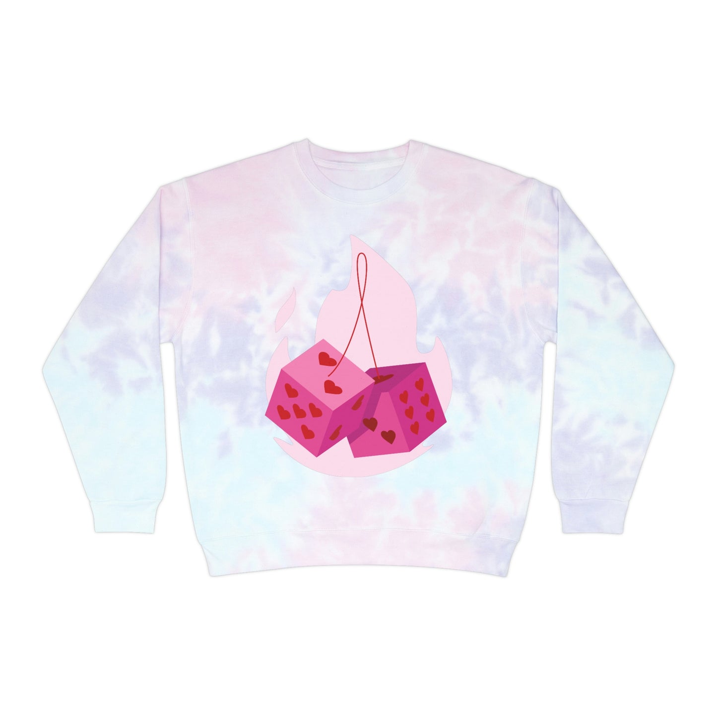 Dice Hearts Style Unisex Tie-Dye Sweatshirt