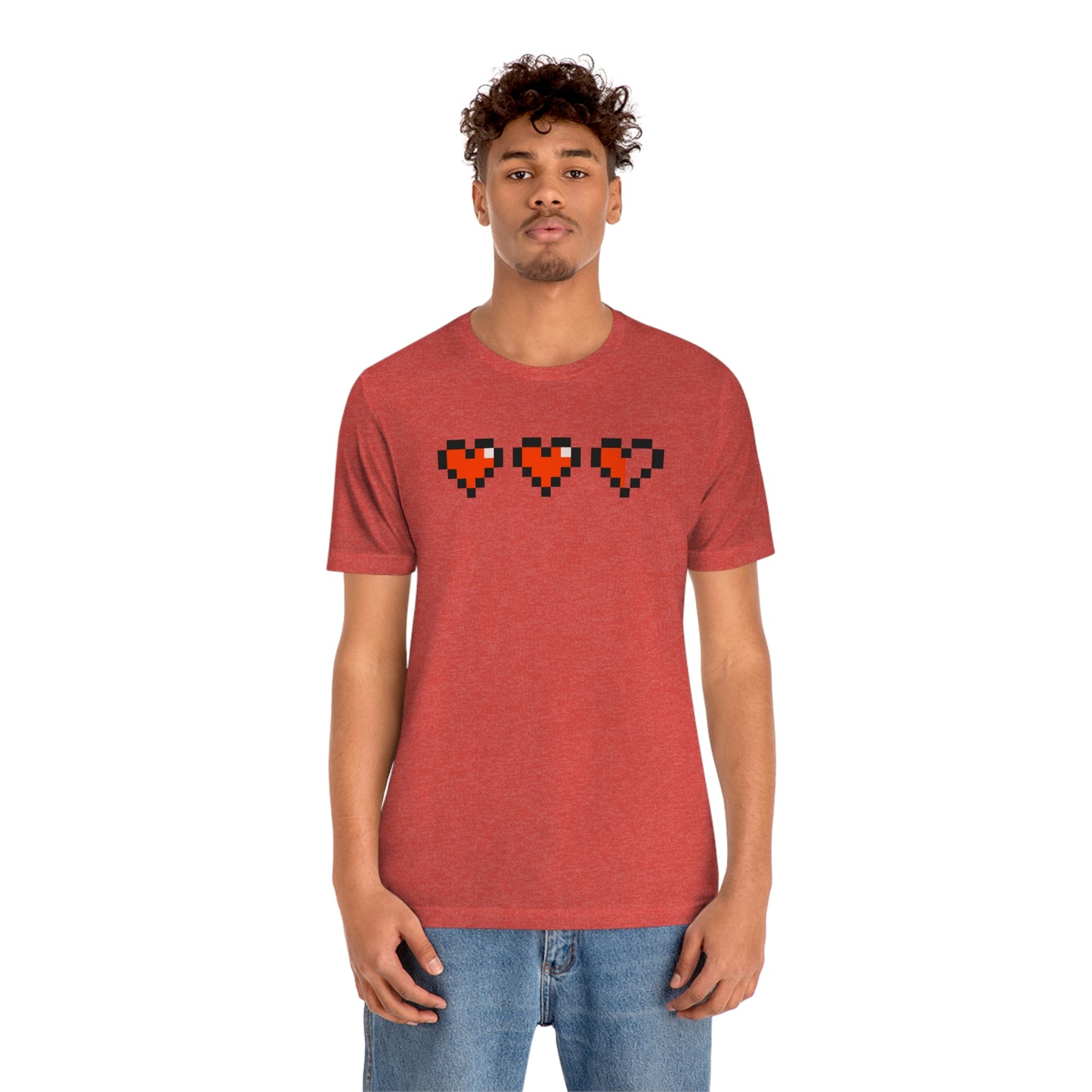 Hearts 2 1/2 8 Bit Style Unisex Jersey Short Sleeve Tee