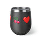 Hearts and Cherries 8 Bit Style Copper Vacuum Insulated Cup, 12oz