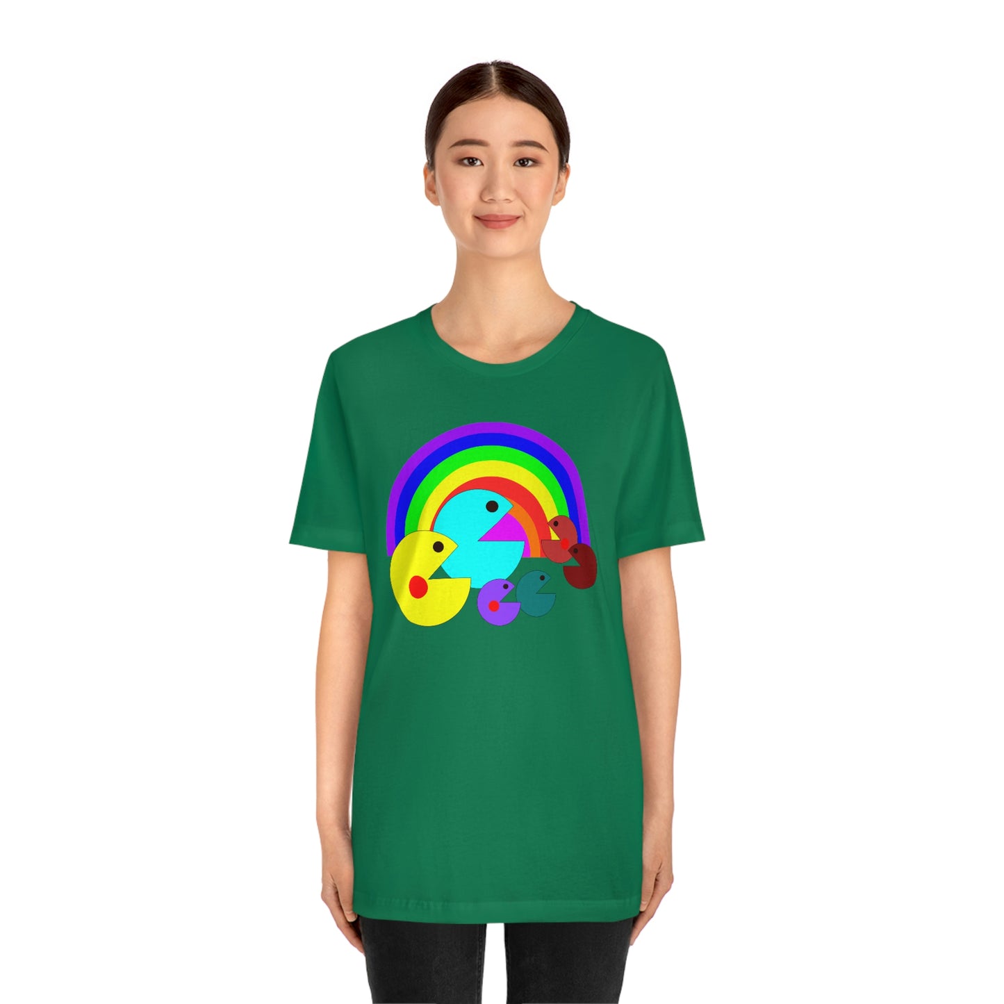 Pac Man Style Rainbow Unisex Jersey Short Sleeve Tee