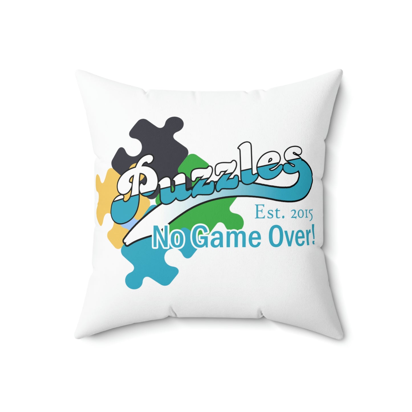 Puzzles LTD White Spun Polyester Square Pillow