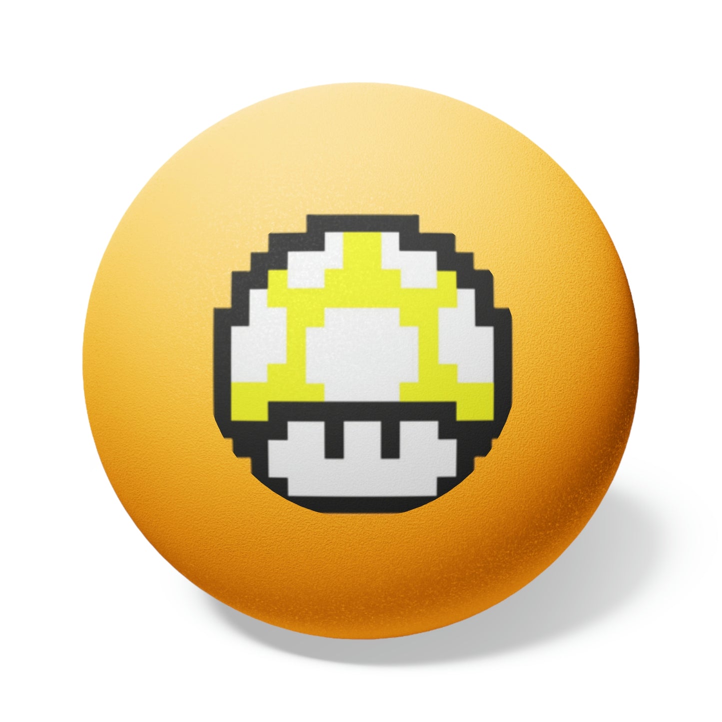 Yellow Mushroom 8 Bit Style Ping Pong Balls, 6 pcs