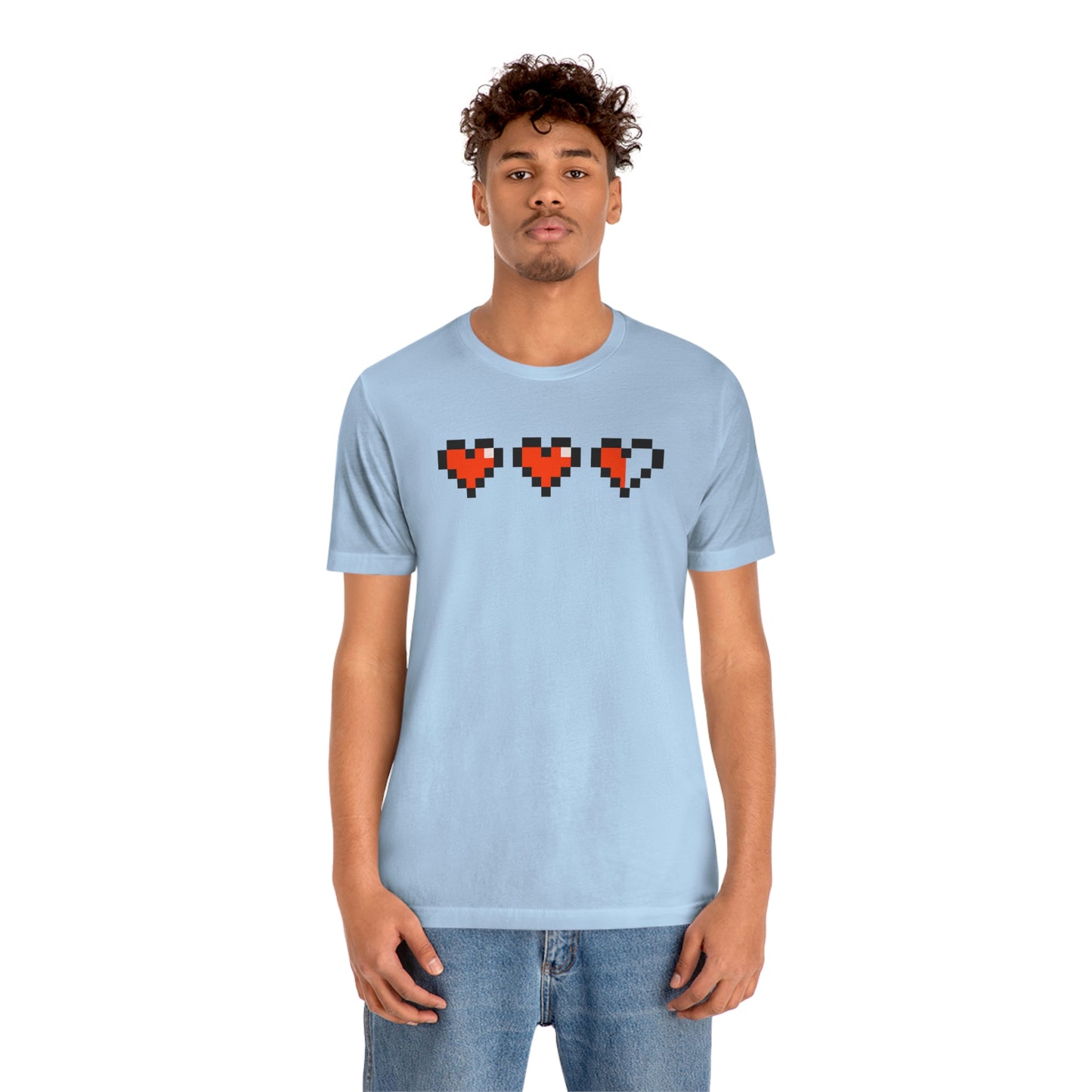 Hearts 2 1/2 8 Bit Style Unisex Jersey Short Sleeve Tee