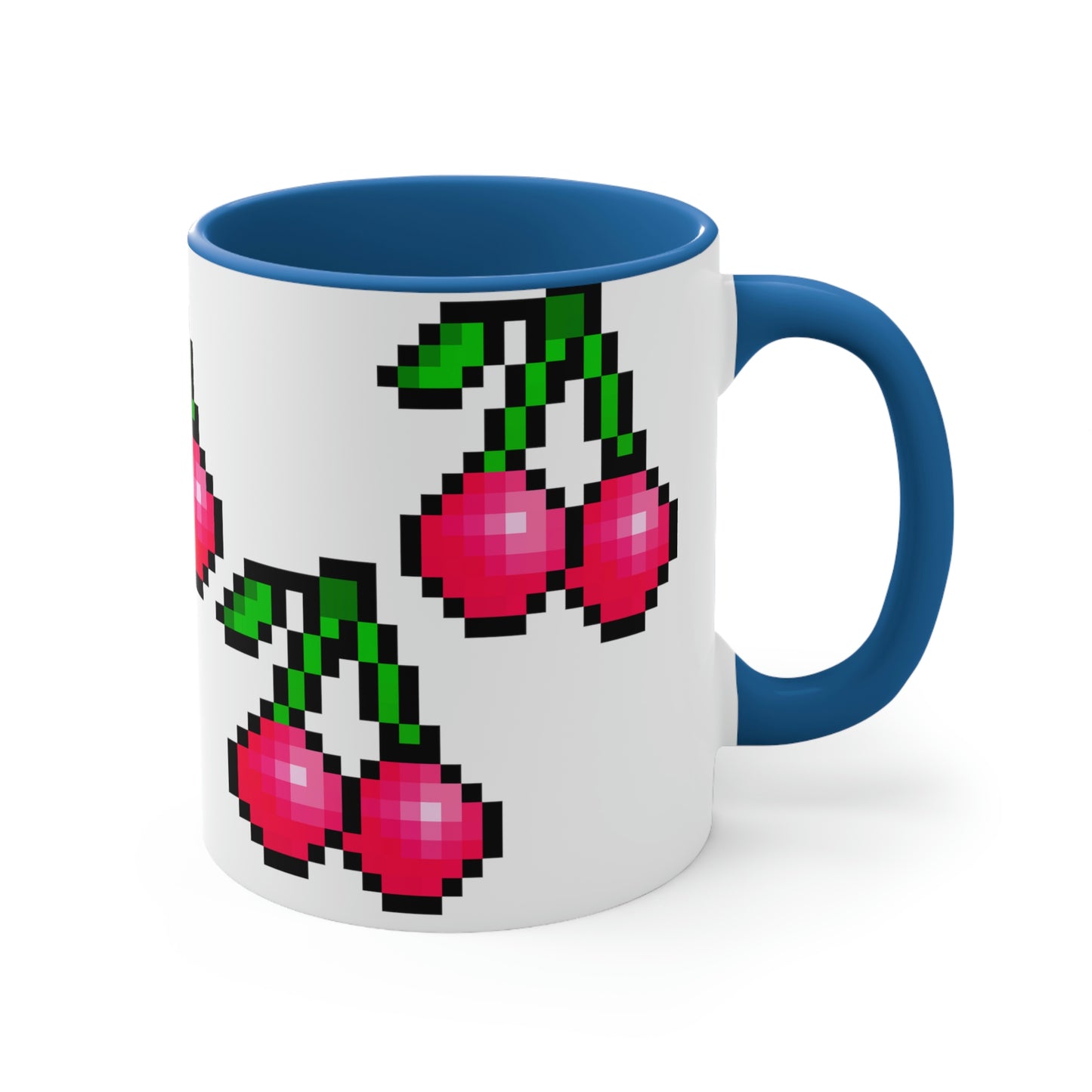 Retro 8 Bit Cherries Accent Coffee Mug, 11oz