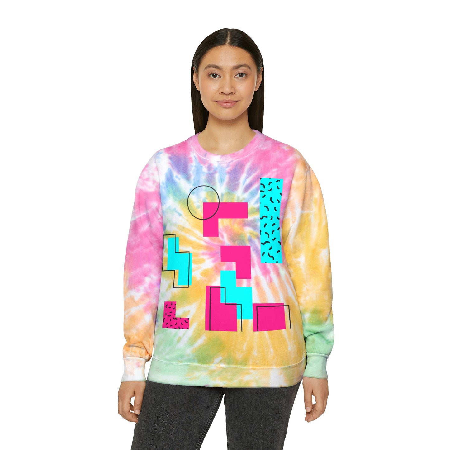 Tetris Style Unisex Tie-Dye Sweatshirt