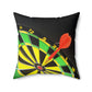 Darts Bullseye Style Cherries Spun Polyester Square Pillow