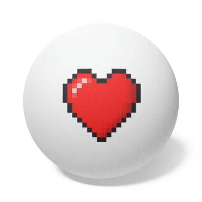 Hearts 8 Bit Style Ping Pong Balls, 6 pcs