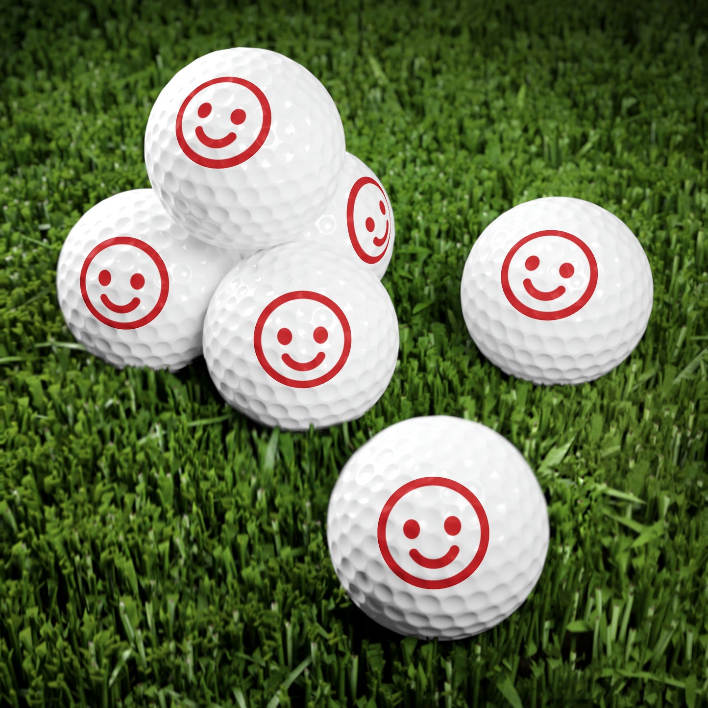 Smiley Face Golf Balls, 6pcs