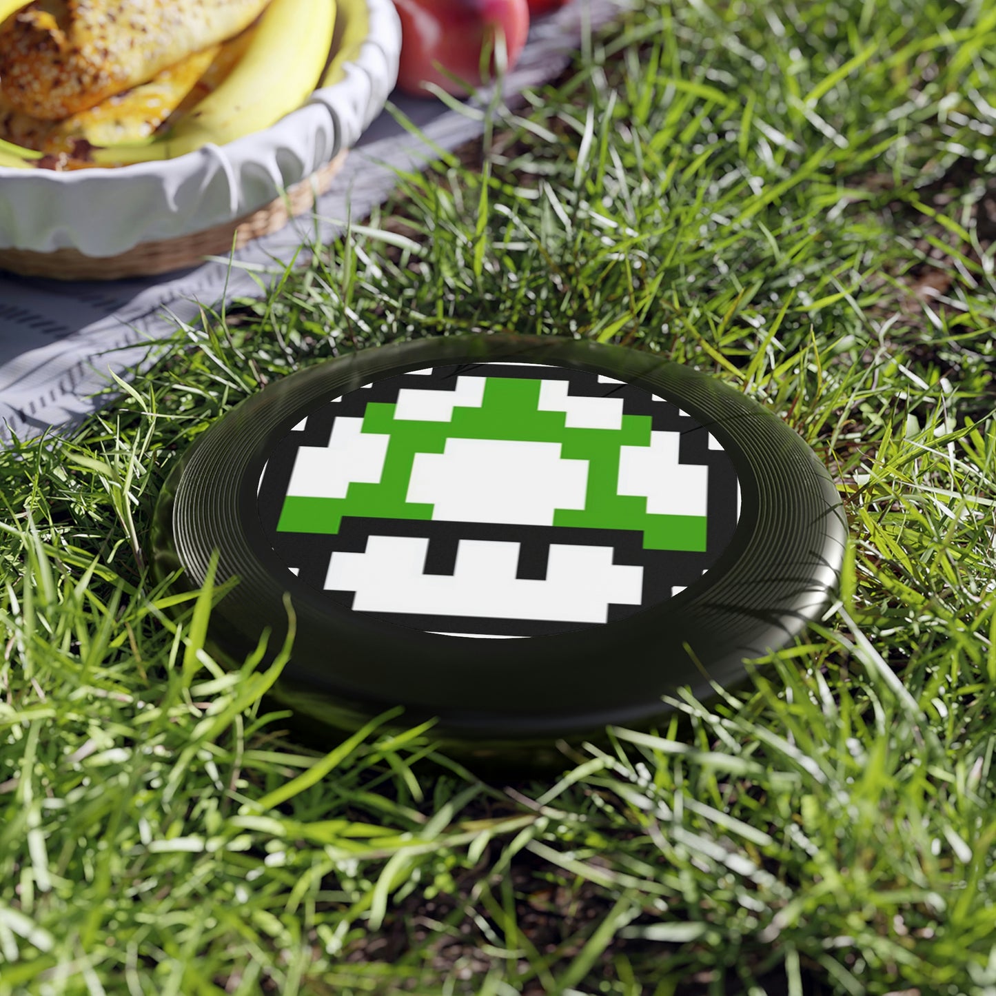 Green 8 Bit Style Mushroom Wham-O Frisbee