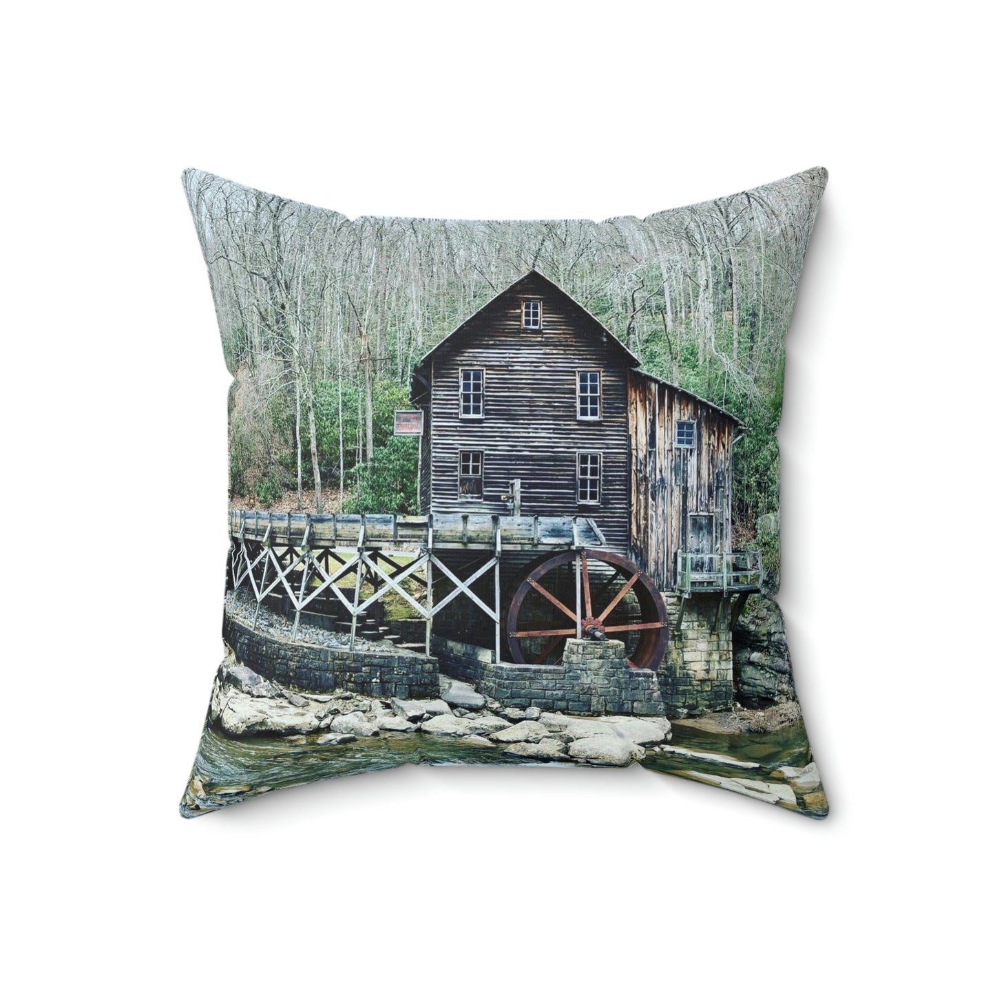 Grist Mill Scenic Spun Polyester Square Pillow