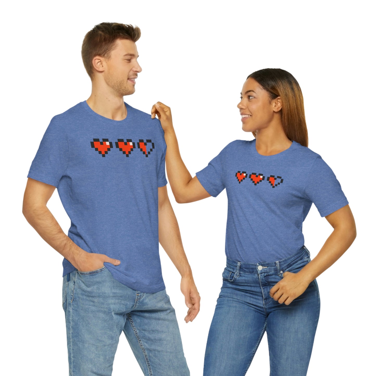 Hearts 2 1/2 8 Bit Style Unisex Jersey Short Sleeve Tee