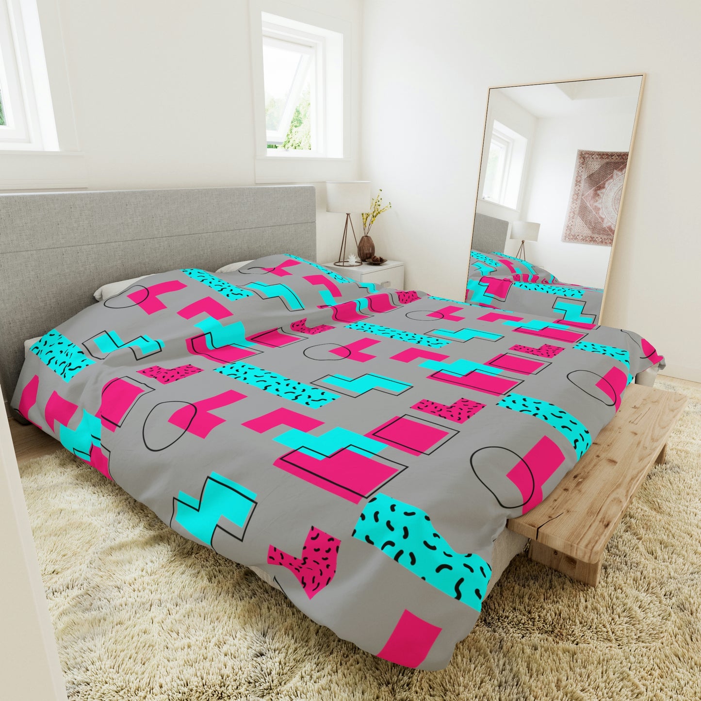 Tetris Style Pattern Duvet Cover