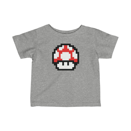 Red Mushroom 8 Bit Style Infant Fine Jersey Tee