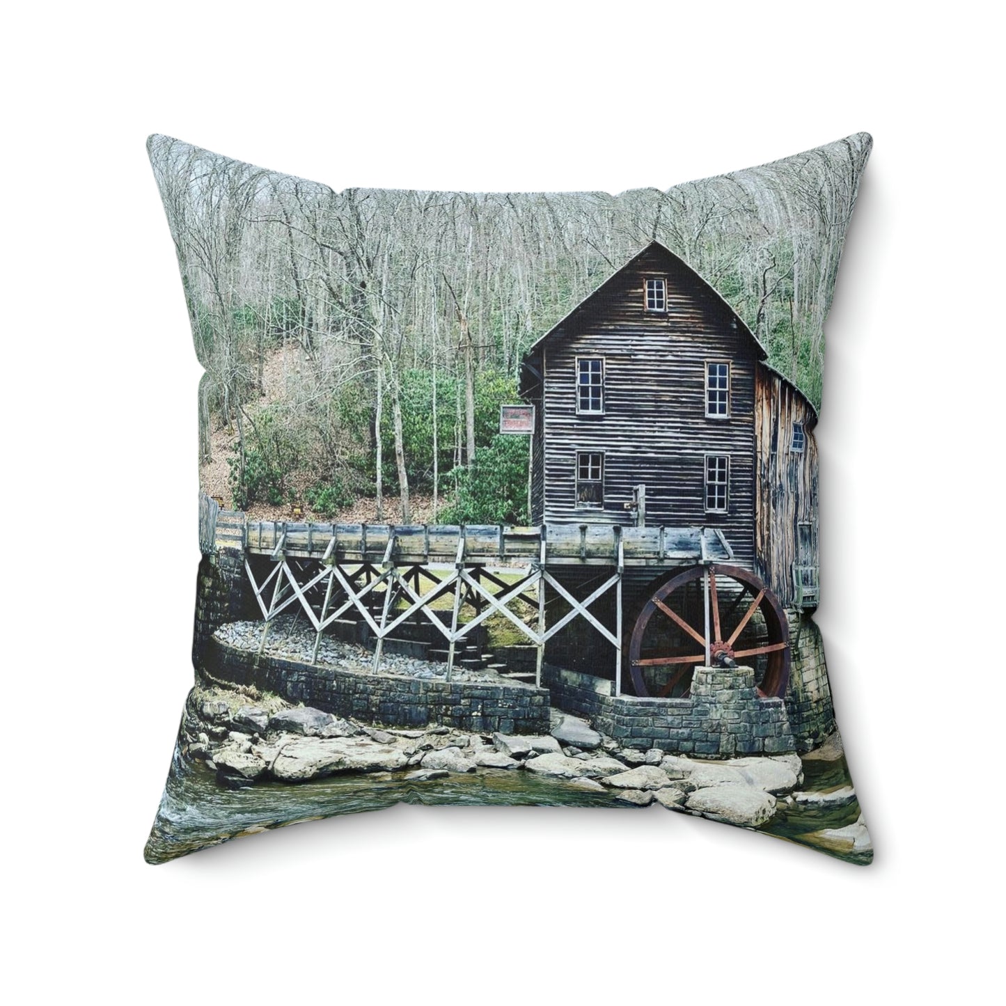 Grist Mill Scenic Spun Polyester Square Pillow