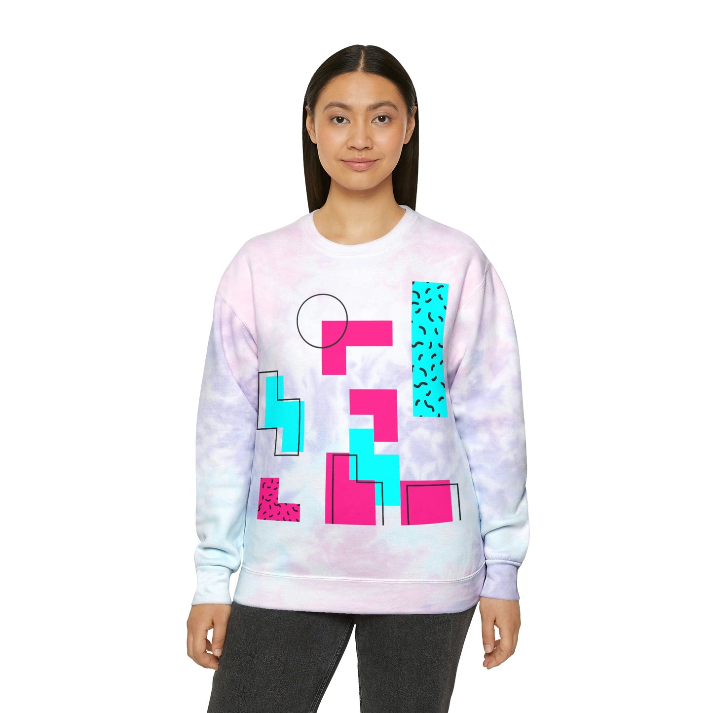 Tetris Style Unisex Tie-Dye Sweatshirt