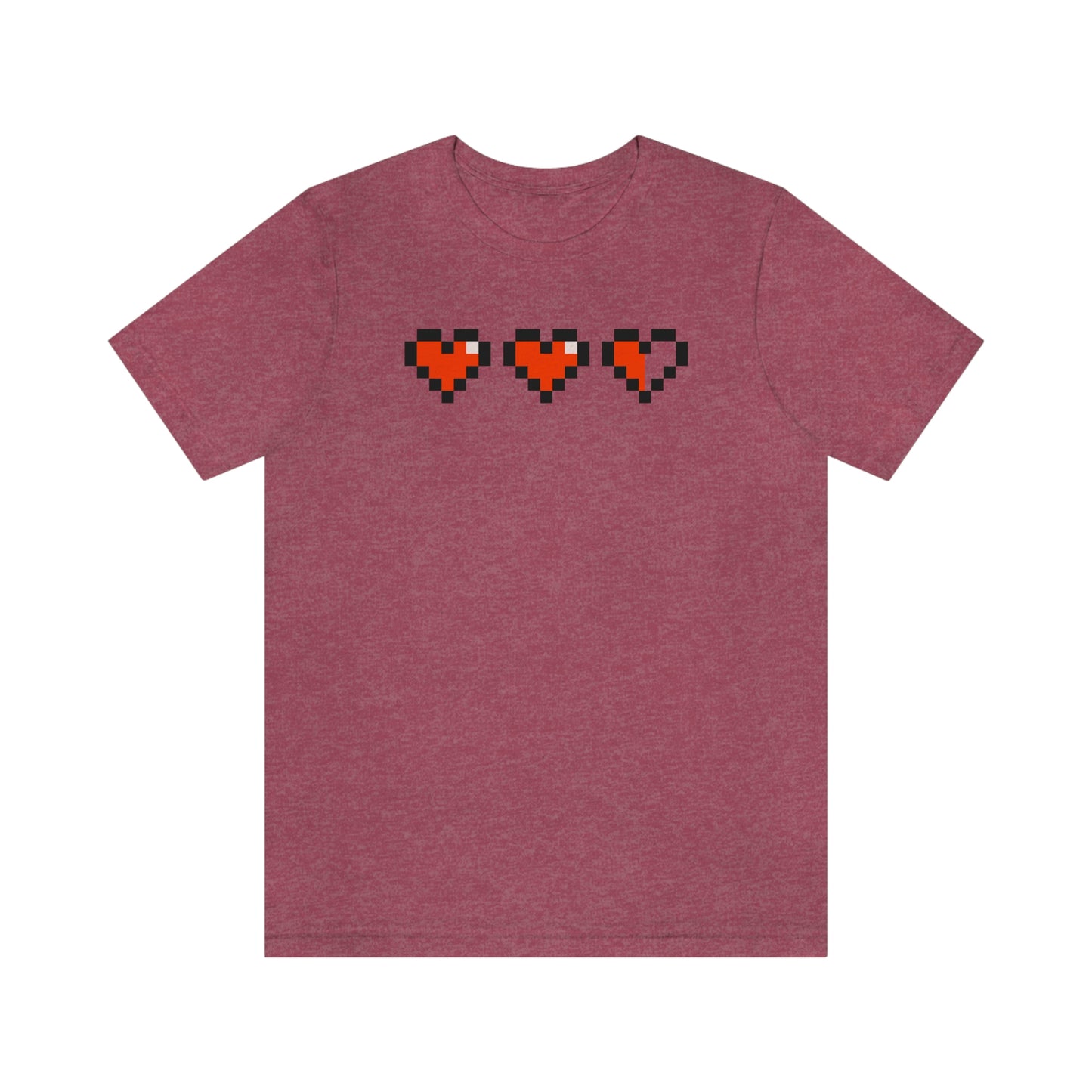 Hearts 2 1/2 8 Bit Style Unisex Jersey Short Sleeve Tee