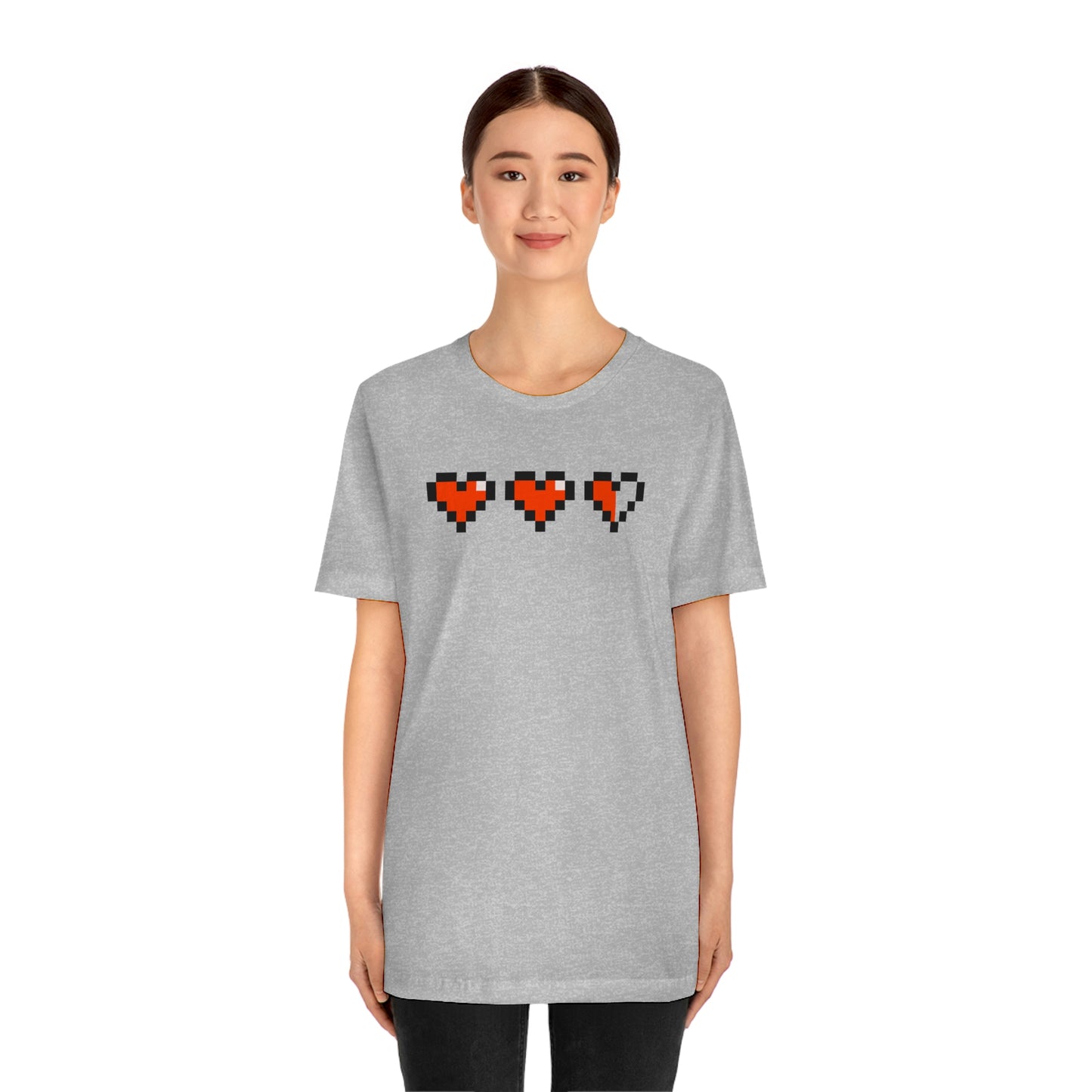 Hearts 2 1/2 8 Bit Style Unisex Jersey Short Sleeve Tee